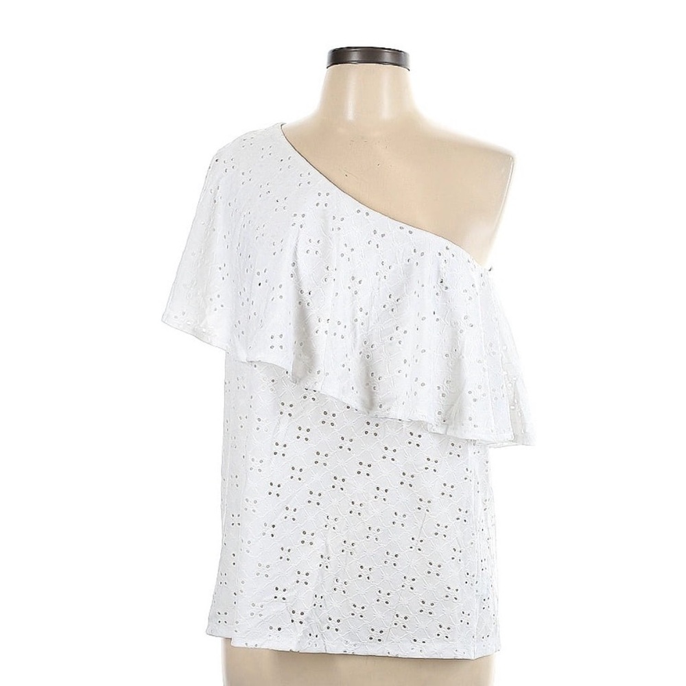 Torrid White One-Shoulder Eyelet Top